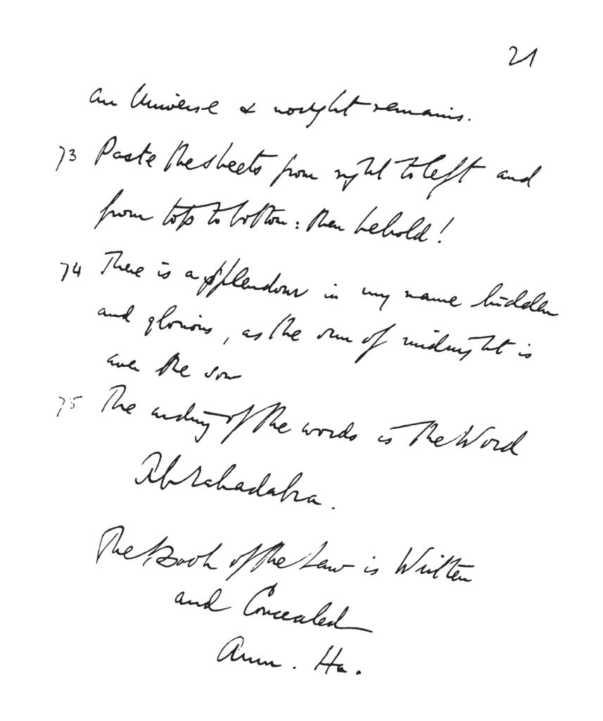 Liber XXXI Book Of The Law Manuscript Aleister Crowley Part 3 Ra Hoor Khuit